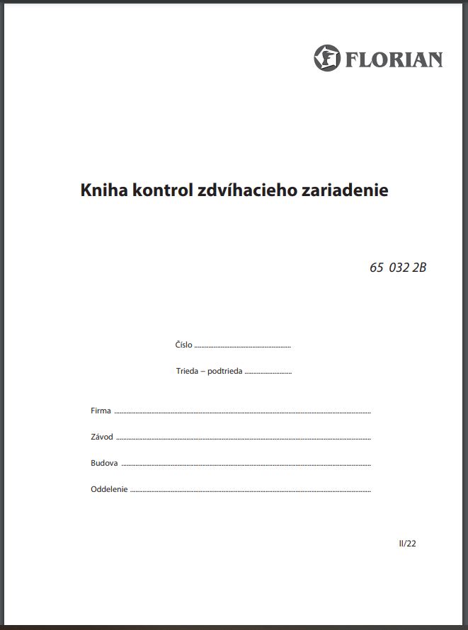 Kniha kontrol zdvíhacieho zariadenia