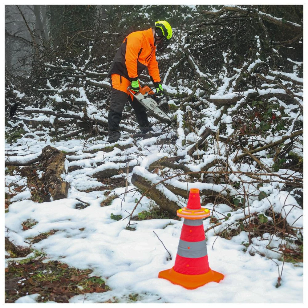 Sada signalizačných svetiel LED 360° pre dopravné kužele v púzdre
