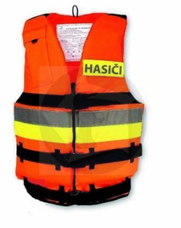 Záchranná vesta s nápisom HASIČI