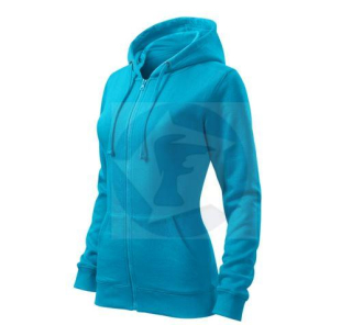 Dámska mikina TRENDY ZIPPER - tyrkysová