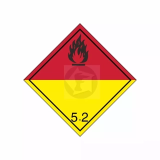 ADR č. 5.2 – Organický peroxid, nebezpečenstvo požiaru – čierny plameň